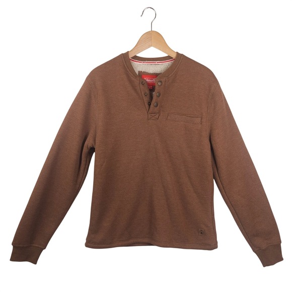 Coleman Other - Coleman Bonded Sherpa Lined Henley Shirt Men's Small Copper Waffle Knit‎ Thermal